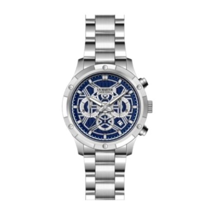U.S Master Polo Club USM-EK05-SL-BU Butterfly Clasp & Metal Bracelet Men Watch 